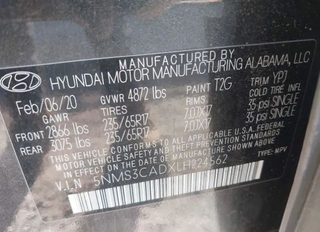 Photo 8 VIN: 5NMS3CADXLH224562 - HYUNDAI SANTA FE 