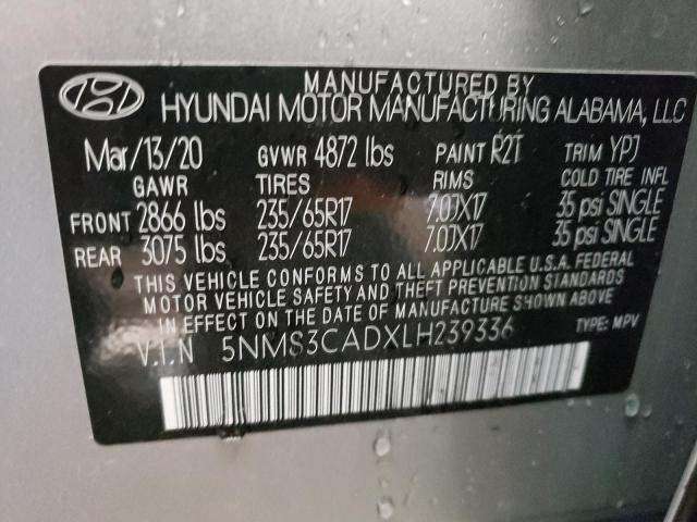 Photo 9 VIN: 5NMS3CADXLH239336 - HYUNDAI SANTA FE S 