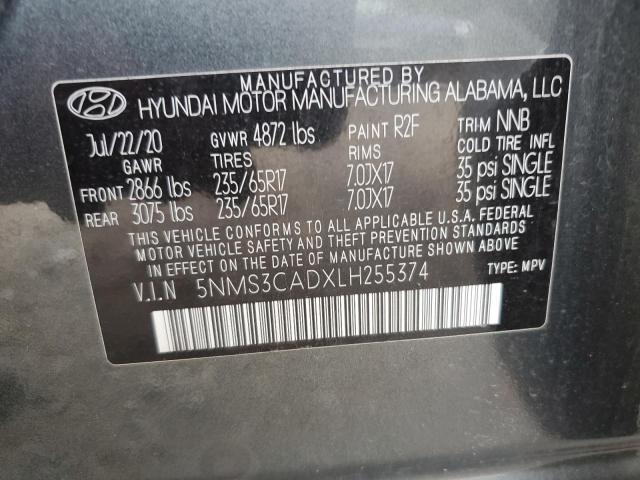 Photo 12 VIN: 5NMS3CADXLH255374 - HYUNDAI SANTA FE 