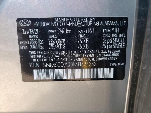 Photo 9 VIN: 5NMS3DAJ0MH324232 - HYUNDAI SANTA FE S 