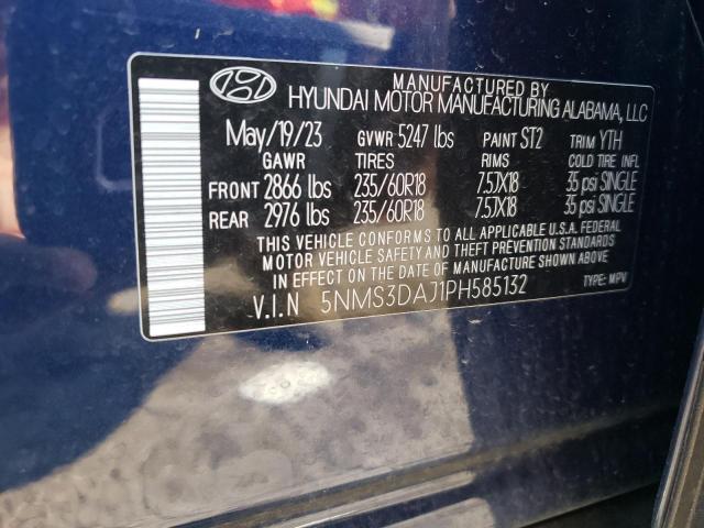 Photo 12 VIN: 5NMS3DAJ1PH585132 - HYUNDAI SANTA FE 