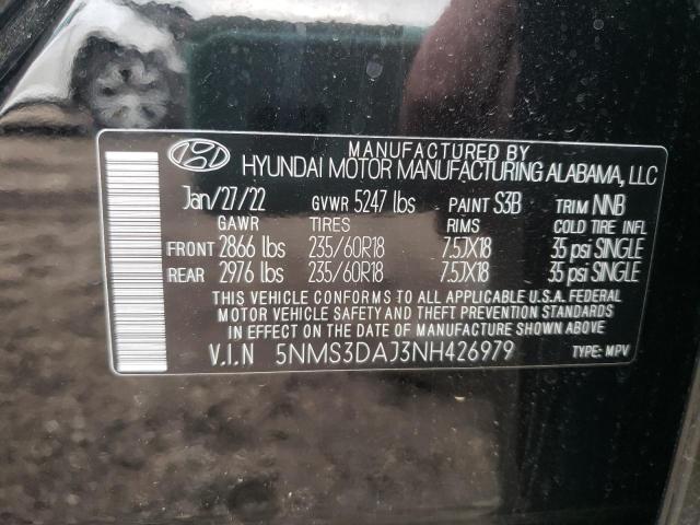 Photo 9 VIN: 5NMS3DAJ3NH426979 - HYUNDAI SANTA FE S 