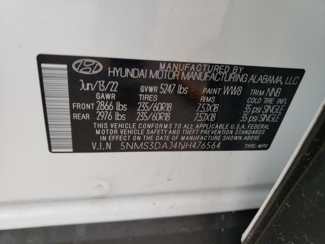 Photo 13 VIN: 5NMS3DAJ4NH476564 - HYUNDAI SANTA FE S 