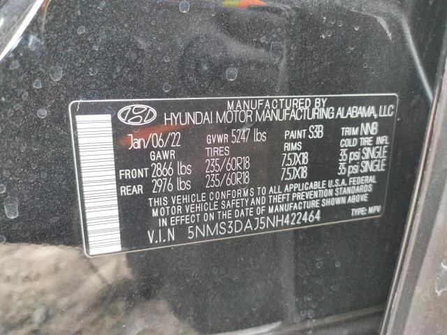 Photo 9 VIN: 5NMS3DAJ5NH422464 - HYUNDAI SANTA FE S 