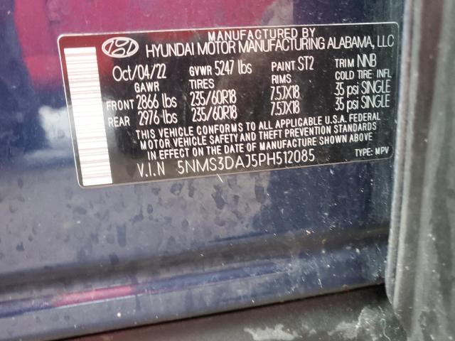 Photo 12 VIN: 5NMS3DAJ5PH512085 - HYUNDAI SANTA FE 