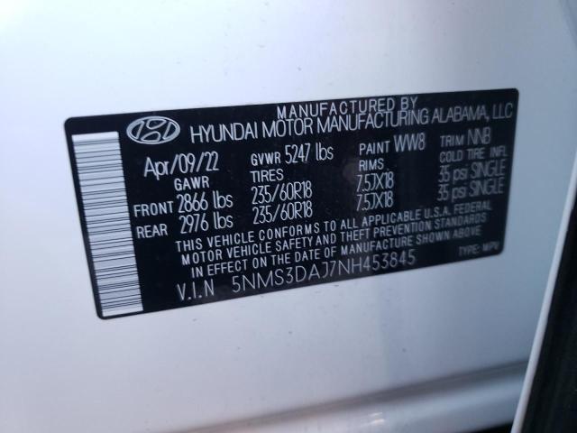 Photo 11 VIN: 5NMS3DAJ7NH453845 - HYUNDAI SANTA FE S 