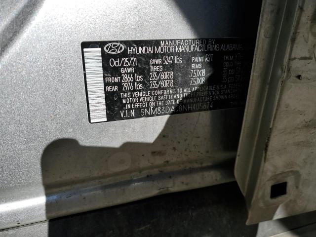 Photo 9 VIN: 5NMS3DAJ8NH405674 - HYUNDAI SANTA FE S 