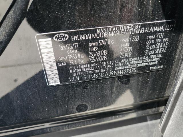 Photo 11 VIN: 5NMS3DAJ9NH427375 - HYUNDAI SANTA FE S 