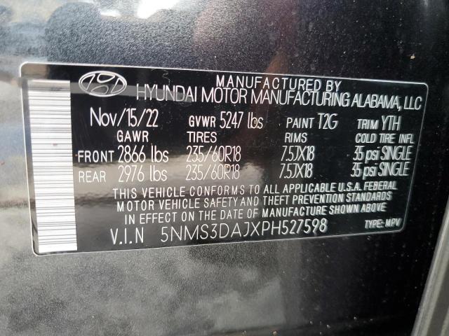 Photo 13 VIN: 5NMS3DAJXPH527598 - HYUNDAI SANTA FE S 