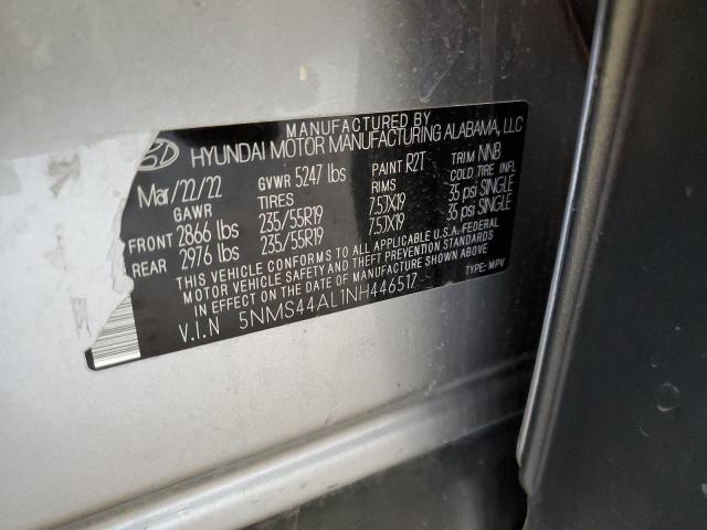 Photo 12 VIN: 5NMS44AL1NH446517 - HYUNDAI SANTA FE L 