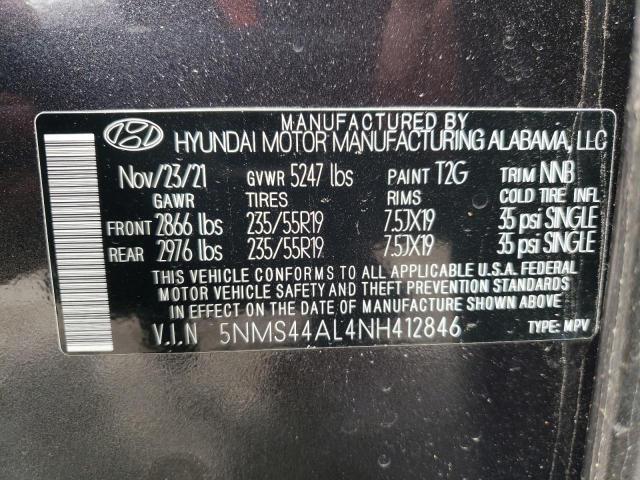 Photo 12 VIN: 5NMS44AL4NH412846 - HYUNDAI SANTA FE 