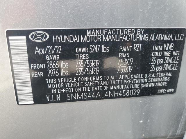 Photo 11 VIN: 5NMS44AL4NH458029 - HYUNDAI SANTA FE L 