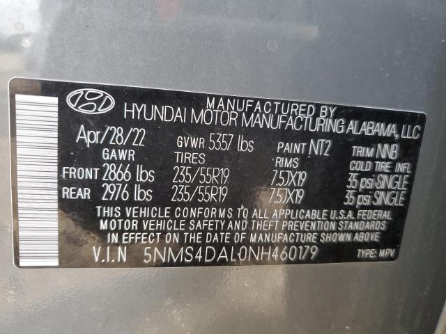 Photo 12 VIN: 5NMS4DAL0NH460179 - HYUNDAI SANTA FE L 