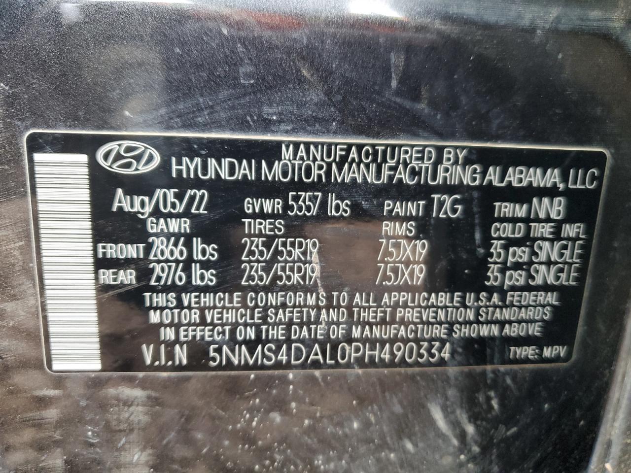 Photo 13 VIN: 5NMS4DAL0PH490334 - HYUNDAI SANTA FE 