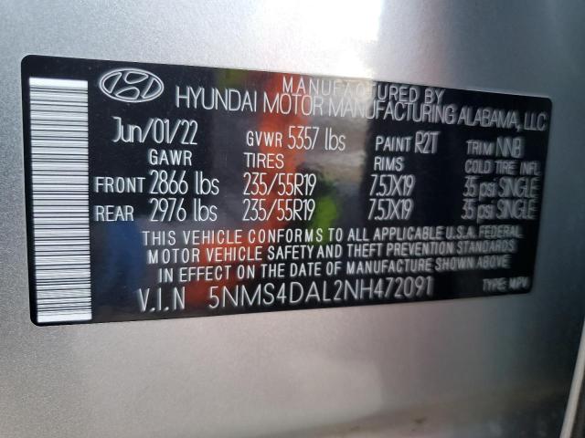 Photo 11 VIN: 5NMS4DAL2NH472091 - HYUNDAI SANTA FE 