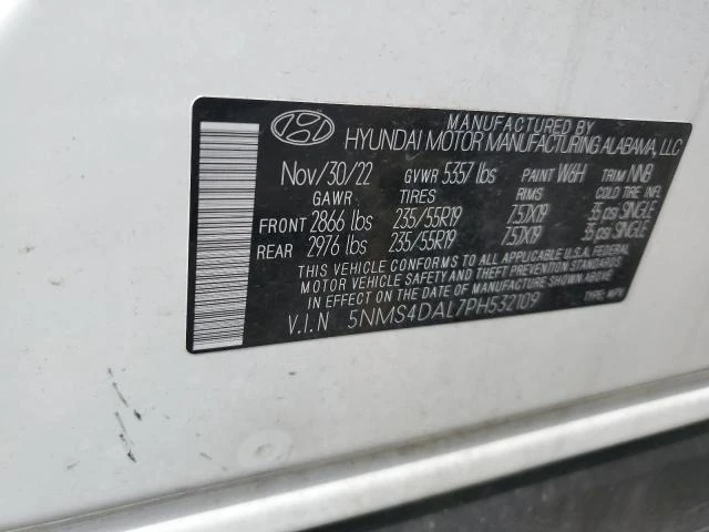 Photo 12 VIN: 5NMS4DAL7PH532109 - HYUNDAI SANTA FE L 