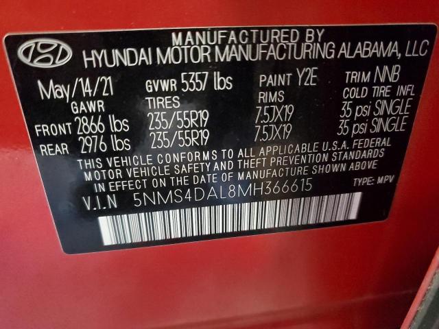 Photo 13 VIN: 5NMS4DAL8MH366615 - HYUNDAI SANTA FE L 