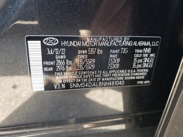 Photo 13 VIN: 5NMS4DAL8NH481040 - HYUNDAI SANTA FE 