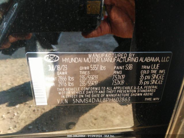 Photo 8 VIN: 5NMS4DAL8PH602863 - HYUNDAI SANTA FE 