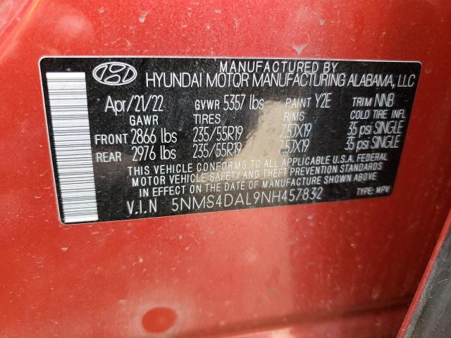 Photo 12 VIN: 5NMS4DAL9NH457832 - HYUNDAI SANTA FE 