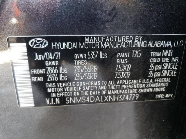 Photo 12 VIN: 5NMS4DALXNH374779 - HYUNDAI SANTA FE L 