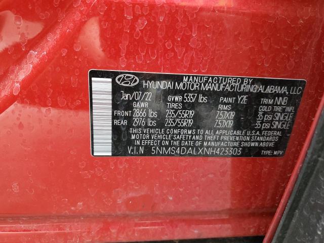 Photo 12 VIN: 5NMS4DALXNH423303 - HYUNDAI SANTA FE L 