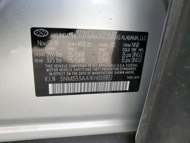 Photo 12 VIN: 5NMS53AA1KH059872 - HYUNDAI SANTA FE L 