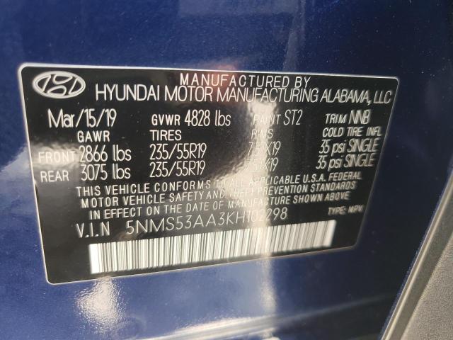 Photo 9 VIN: 5NMS53AA3KH102298 - HYUNDAI SANTA FE L 