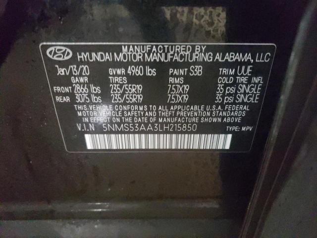 Photo 12 VIN: 5NMS53AA3LH215850 - HYUNDAI SANTA FE L 