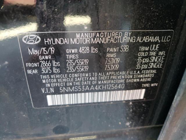 Photo 9 VIN: 5NMS53AA4KH125640 - HYUNDAI SANTA FE L 