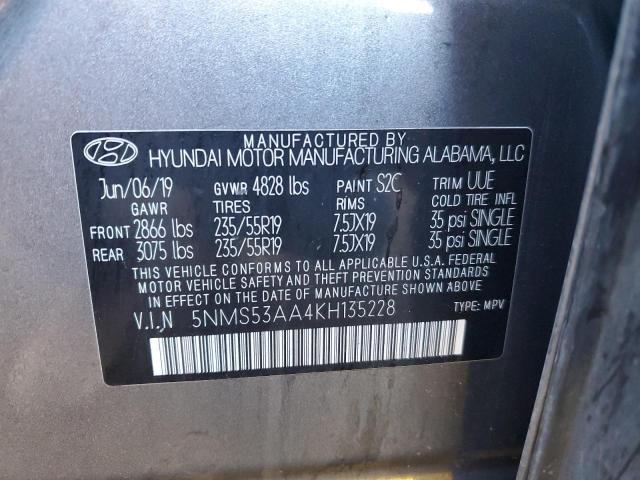 Photo 13 VIN: 5NMS53AA4KH135228 - HYUNDAI SANTA FE L 