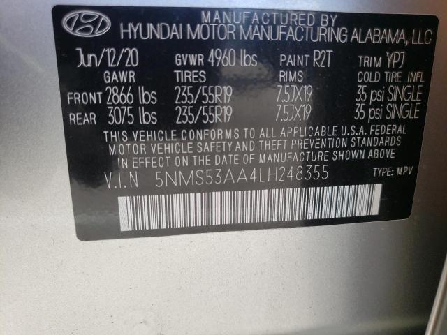 Photo 9 VIN: 5NMS53AA4LH248355 - HYUNDAI SANTA FE L 