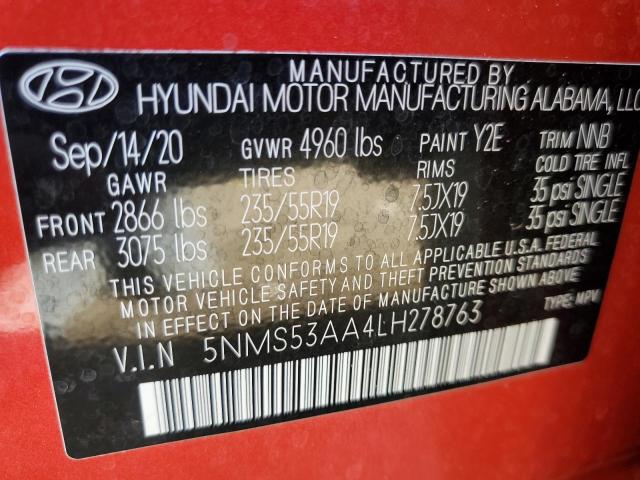 Photo 11 VIN: 5NMS53AA4LH278763 - HYUNDAI SANTA FE 