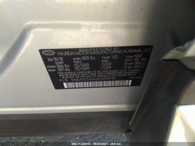 Photo 8 VIN: 5NMS53AA6KH019741 - HYUNDAI SANTA FE 