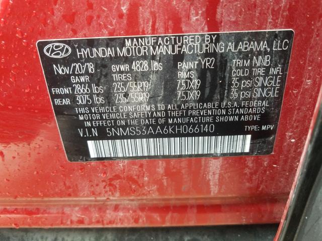 Photo 9 VIN: 5NMS53AA6KH066140 - HYUNDAI SANTA FE L 