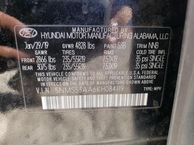 Photo 12 VIN: 5NMS53AA6KH084119 - HYUNDAI SANTA FE L 