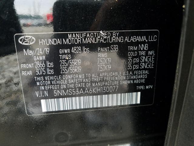 Photo 9 VIN: 5NMS53AA6KH130077 - HYUNDAI SANTA FE L 