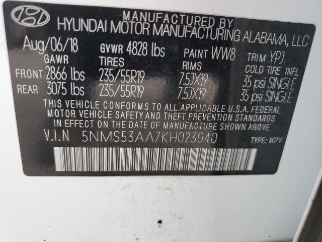 Photo 13 VIN: 5NMS53AA7KH023040 - HYUNDAI SANTA FE L 