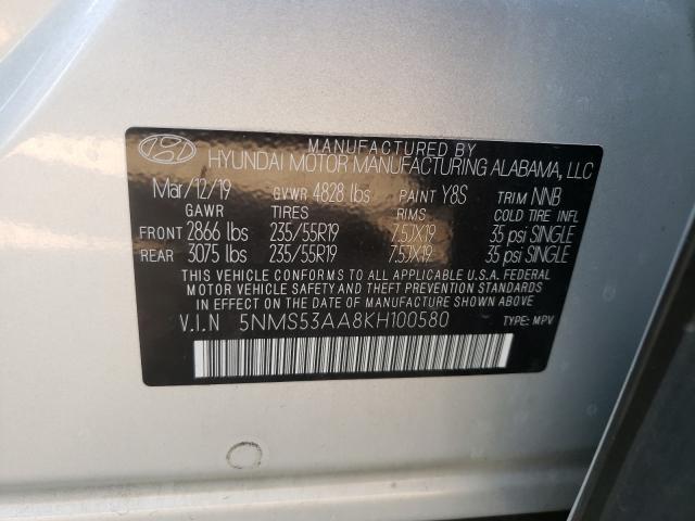 Photo 9 VIN: 5NMS53AA8KH100580 - HYUNDAI SANTA FE L 