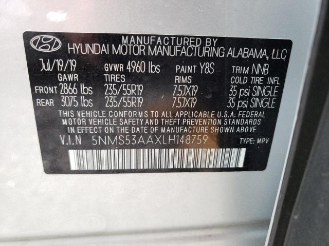 Photo 9 VIN: 5NMS53AAXLH148759 - HYUNDAI SANTA FE L 