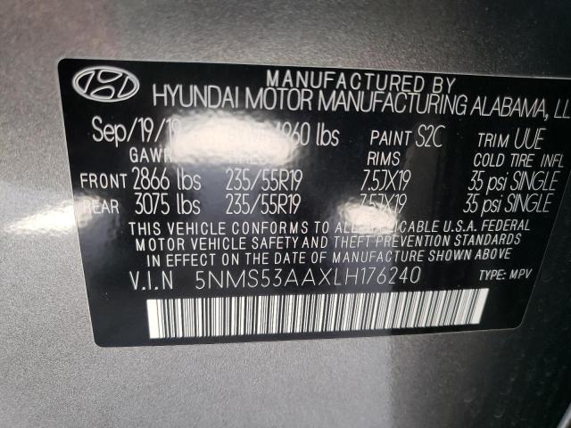 Photo 9 VIN: 5NMS53AAXLH176240 - HYUNDAI SANTA FE L 