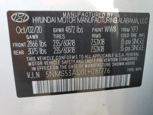 Photo 12 VIN: 5NMS53AD0LH287776 - HYUNDAI SANTA FE L 