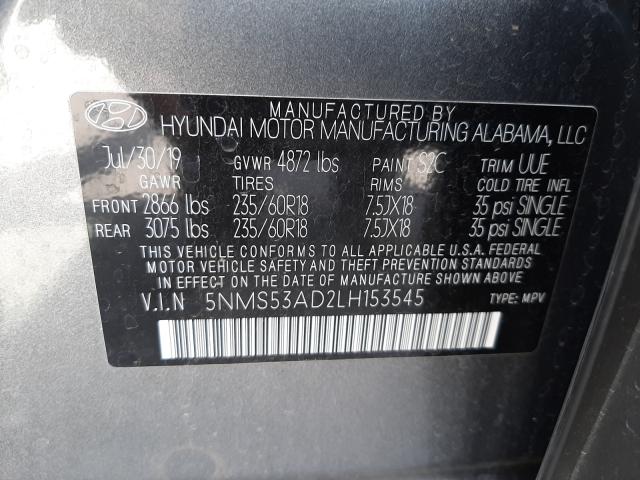 Photo 9 VIN: 5NMS53AD2LH153545 - HYUNDAI SANTA FE L 