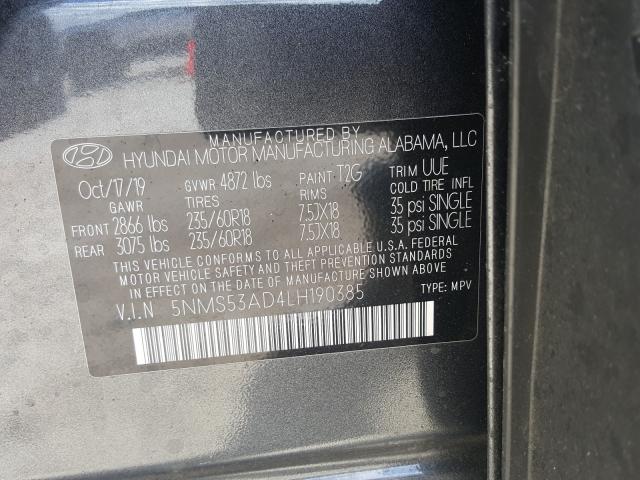 Photo 9 VIN: 5NMS53AD4LH190385 - HYUNDAI SANTA FE L 