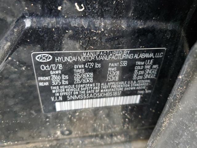 Photo 11 VIN: 5NMS53AD5KH051817 - HYUNDAI SANTA FE L 