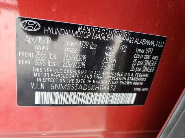 Photo 11 VIN: 5NMS53AD5KH114432 - HYUNDAI SANTA FE L 