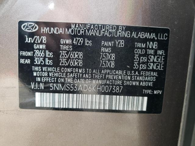 Photo 13 VIN: 5NMS53AD6KH007387 - HYUNDAI SANTA FE L 