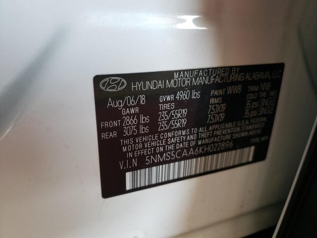 Photo 9 VIN: 5NMS5CAA6KH022896 - HYUNDAI SANTA-FE 