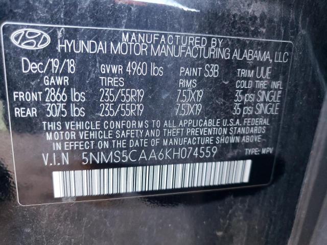 Photo 9 VIN: 5NMS5CAA6KH074559 - HYUNDAI SANTA FE L 