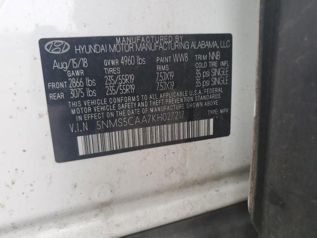 Photo 12 VIN: 5NMS5CAA7KH027217 - HYUNDAI SANTA FE L 